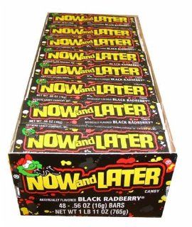 Now and Later Black Radberry Flavored Candy Forty Eight 4 Piece Bars  Taffy Candy  Grocery & Gourmet Food