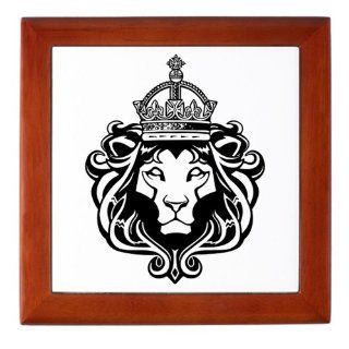 Keepsake Box Mahogany Regal Crowned Lion 