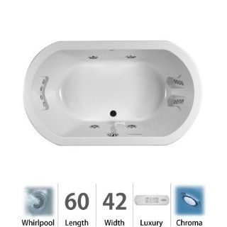 Jacuzzi DUE6042 WCR 4CH W White Duetta 60" x 42" Duetta Drop In Luxury Whirlpool Bathtub with 16 Jets, Luxury Controls, Chromatherapy, Heater, Center Drain and Right Pump DUE6042 WCR 4CH    