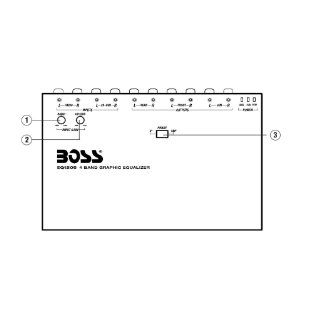 Boss EQ1208 4 Band Pre amp Equalizer with Subwoofer Output, Master Volume Control  Vehicle Equalizers 