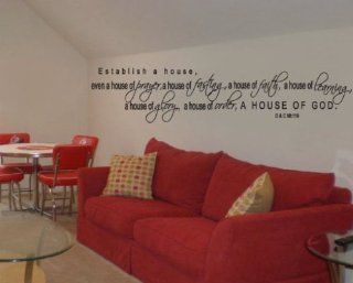 Establish a House, Even a House of Prayer A House of Fasting Scriptural Christian Vinyl Wall Decal Mural Quotes Words Cl005establishii   Other Products  