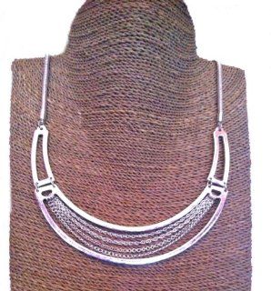Chunky Silver Effect Tribal Collar Necklace with Chain Design Premier Designs Jewelry Jewelry