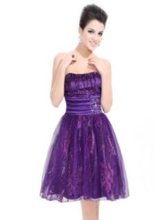 Ever Pretty Strapless Rhinestones Club Dress 03500, HE03500PP08, Purple, 6US