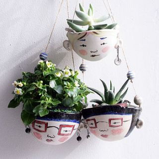 ceramic mini hanging planter for small plants by jo lucksted ceramics