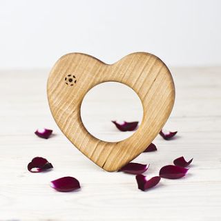 organic wooden heart teether by wooden toy gallery