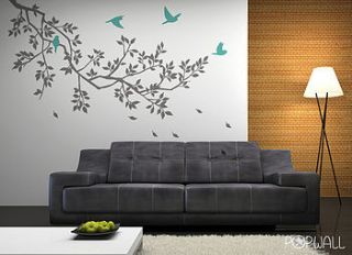 wall stickers spring branches grey by zazous