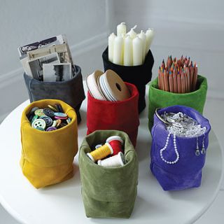 suede storage bag by little black duck