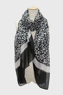 animal print border scarf by miss shorthair