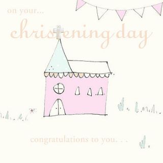 handmade christening card pink/blue by laura sherratt designs