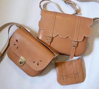 mother & daughter bag set natural leather by french & english confectioner's