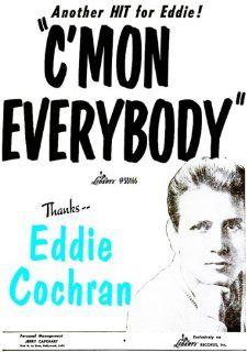 Eddie Cochran   C'Mon Everybody   1958   Single Release Promo Poster  Prints  