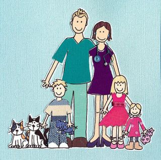 personalised family picture by delly doodles