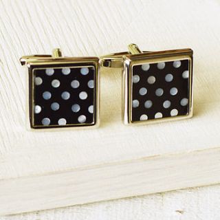 mother of pearl dotty cufflinks by highland angel