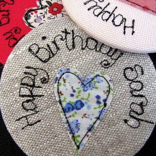 personalised 'happy birthday' mirror by sew very english