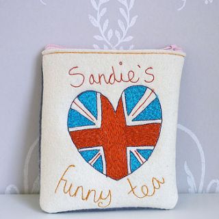 personalised british heart flag purse by seabright designs