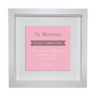 personalised first mothers day framed print by sleepyheads