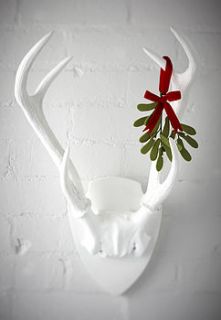 felt mistletoe decoration by the contemporary home