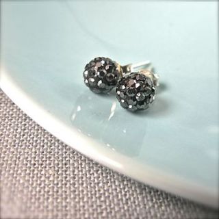 crystal ball stud earrings by gama