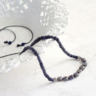 labradorite and blue quartz long necklace by artique boutique