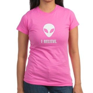 I Believe In Aliens Junior Jersey T shirt (dark) by FunBabyClothes