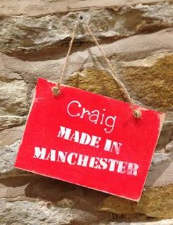 personalised 'made in' sign by the little lancashire smallholding