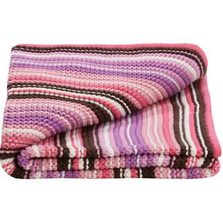 girls funky knitted baby  blanket ideal baby gift by lilly + sid (incl l&s card) by award winning lilly + sid