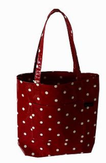 tote bag oilcloth issy red spot by love lammie