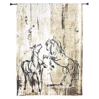 Rustic Equine Art Rearing Horses Curtains by paintingpony