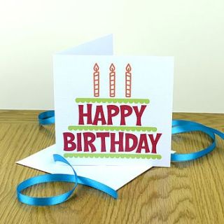 birthday cake greetings card by mirrorin