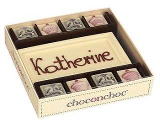 personalised white chocolate afternoon tea by chocolate on chocolate