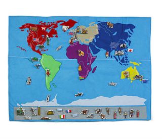 world map wall hanging by alphabet gifts & interiors