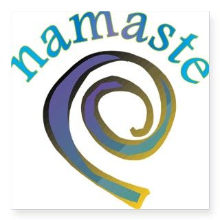 Namaste, Sanskrit Greeting of Honor Square Sticker by Visualizations