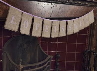 love is sweet hessian bunting by baloolah bunting