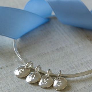 personalised silver my family bangle by lily belle