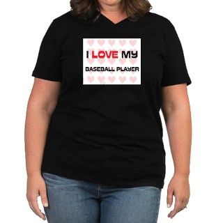 I Love My Baseball Player Womens Plus Size V Neck by hotjobs