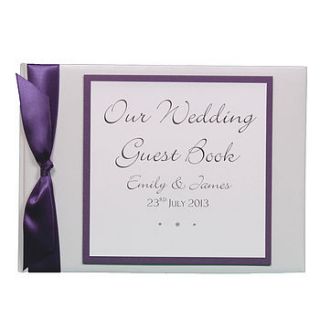 personalised classic wedding guest book by dreams to reality design ltd