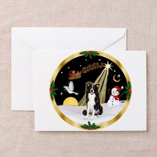 Night Flight/Border Collie Greeting Cards (Pk/10) by dogloverdesigns