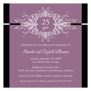 Nouveau Anniversary Party Invitation (purple) by thehappypeacock