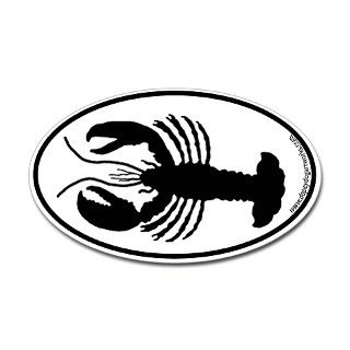 Lobster SILHOUETTE Oval Decal by dopeydogpet