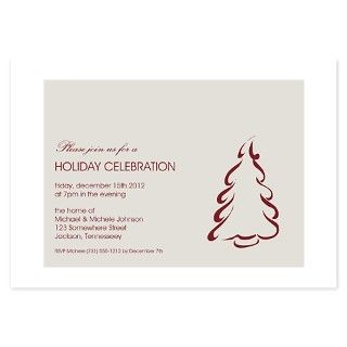 Modern Red Tree Christmas Party Invitations by Admin_CP32152483