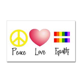 Peace, Love, Equality Rectangle Decal by pinklabelpride