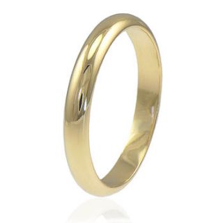 d shape wedding ring in 18ct gold by lilia nash jewellery