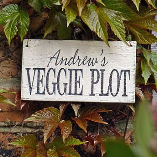 personalised veggie plot sign by delightful living