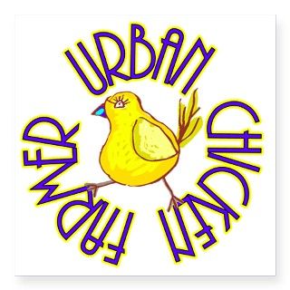 Urban Chicken Farmer Square Sticker 3 x 3 by Admin_CP18460663