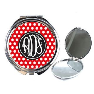 personalised compact mirror polka dots by we love to create
