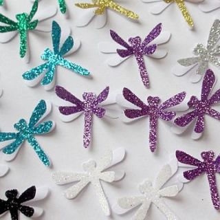 3d glitter dragonfly table confetti by love those prints