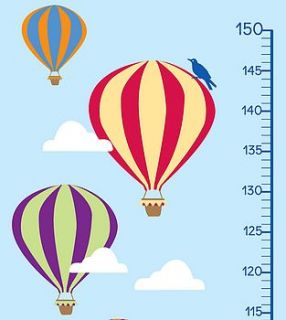 personalised balloon children's height chart by cherrygorgeous