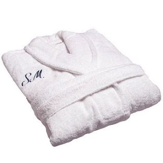 personalised spa bath robe by monogrammed linen shop