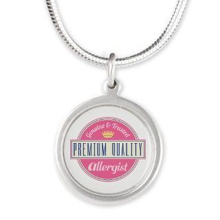 Allergist Vintage Gift Silver Round Necklace by VintagePinkPremiumQualityQuoteTees