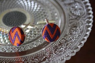 orange and purple silk cufflinks by je vous en prie